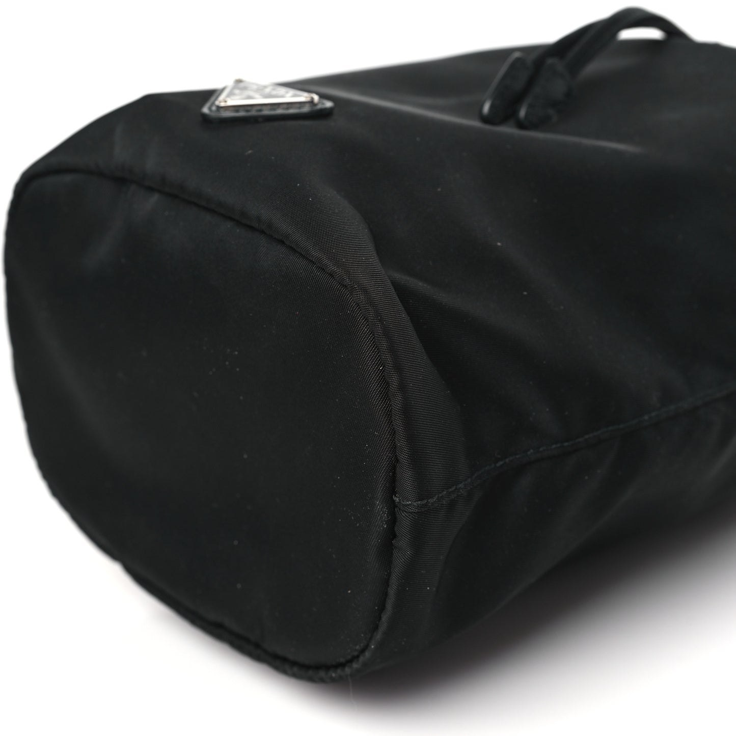 Re-Nylon Saffiano Bucket Wristlet Black