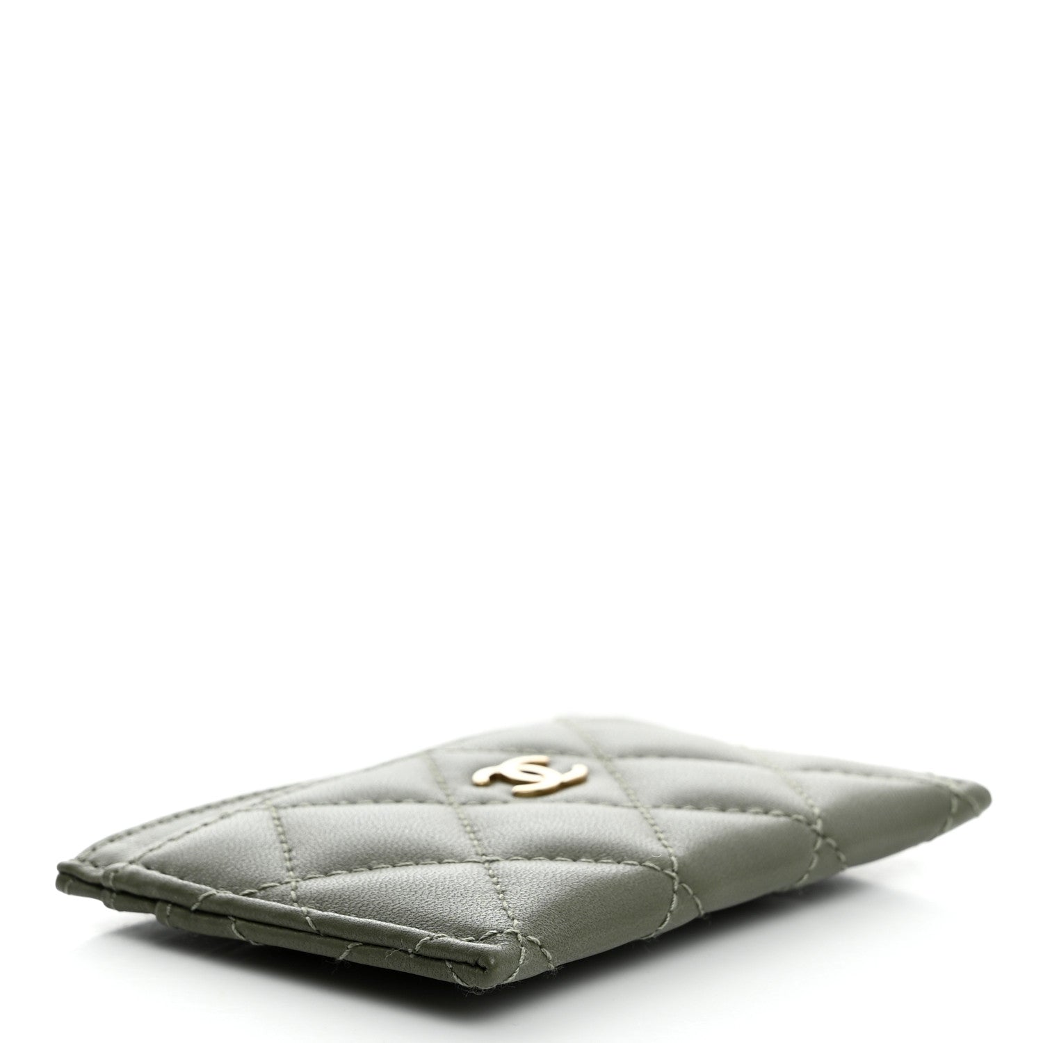 Chanel Lambskin Quilted Card Holder Khaki 4 of 9