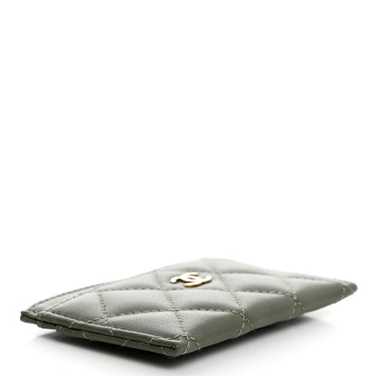 Chanel Lambskin Quilted Card Holder Khaki 4 of 9