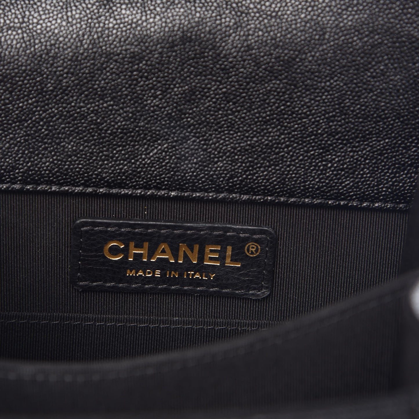 Caviar Quilted North South Boy Flap Black