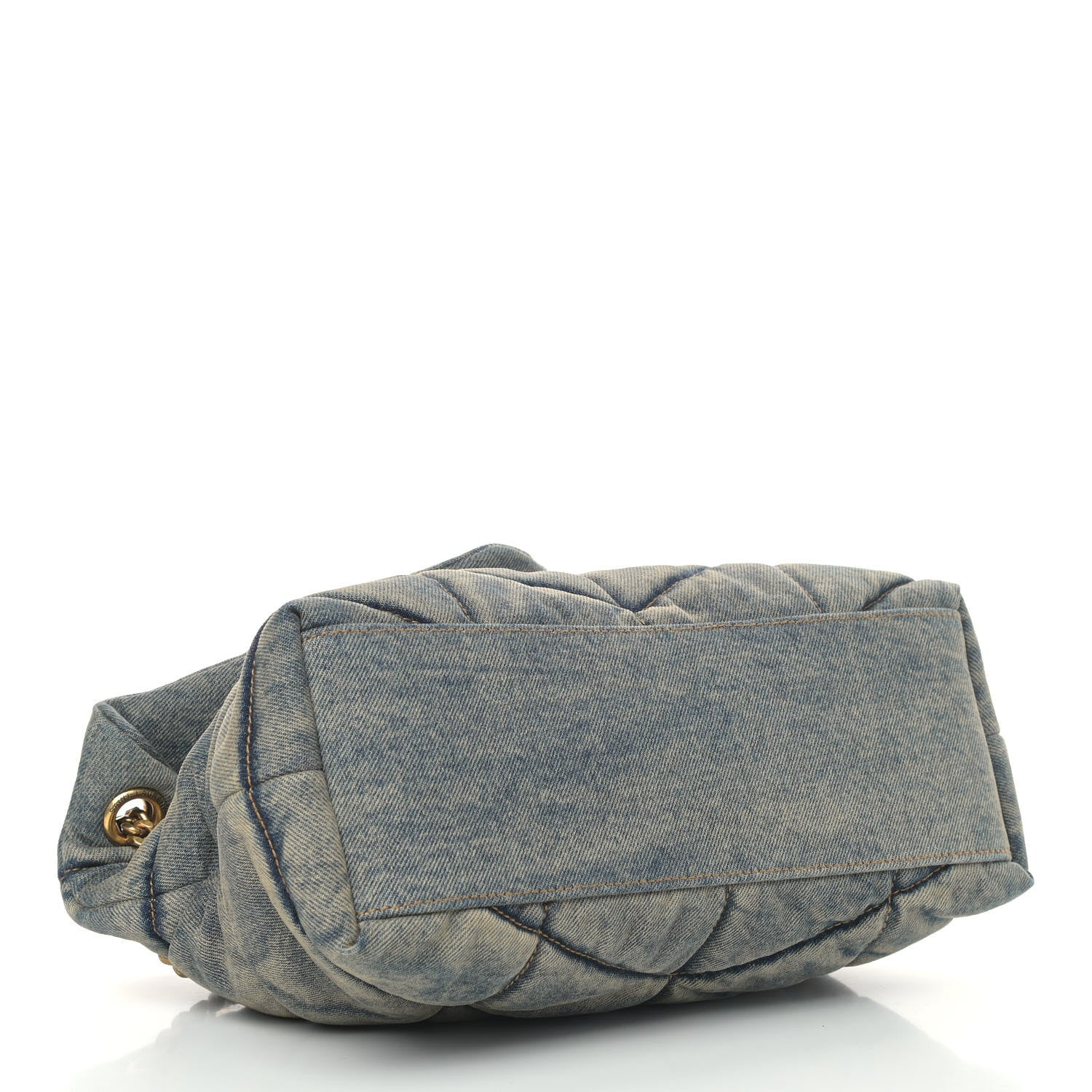 Saint Laurent Denim Quilted Small Loulou Puffer Monogram Chain Satchel Blue Cinnamon 3 of 8
