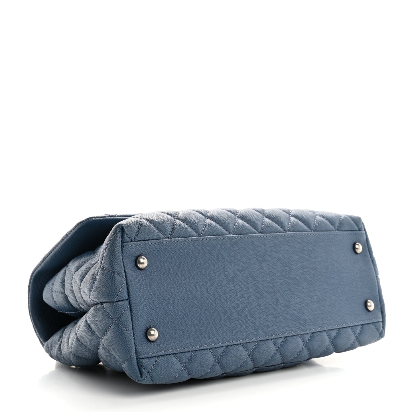 Caviar Quilted Small Coco Handle Flap Blue
