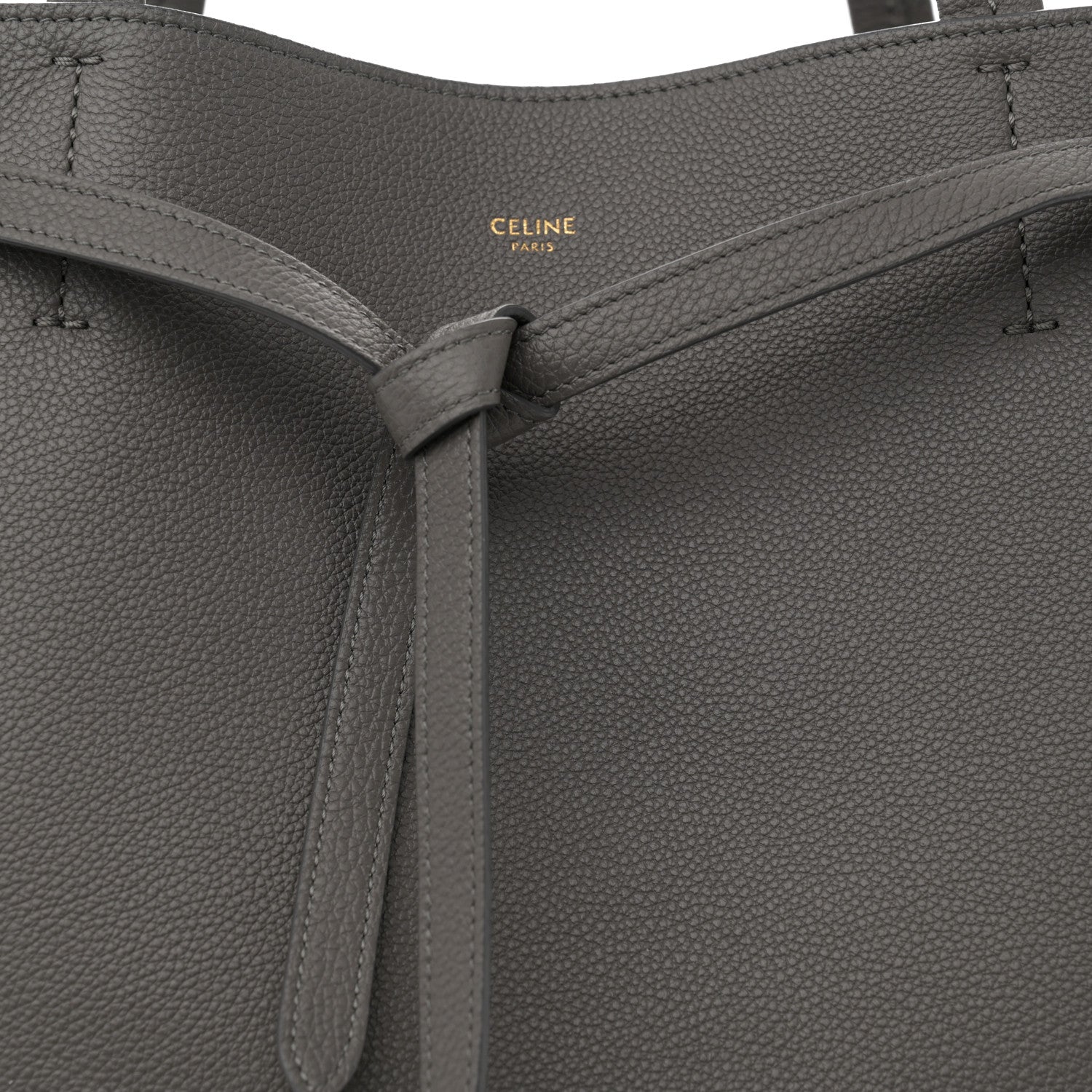 Celine Soft Grained Calfskin Medium Belt Cabas Phantom Grey 9 of 11