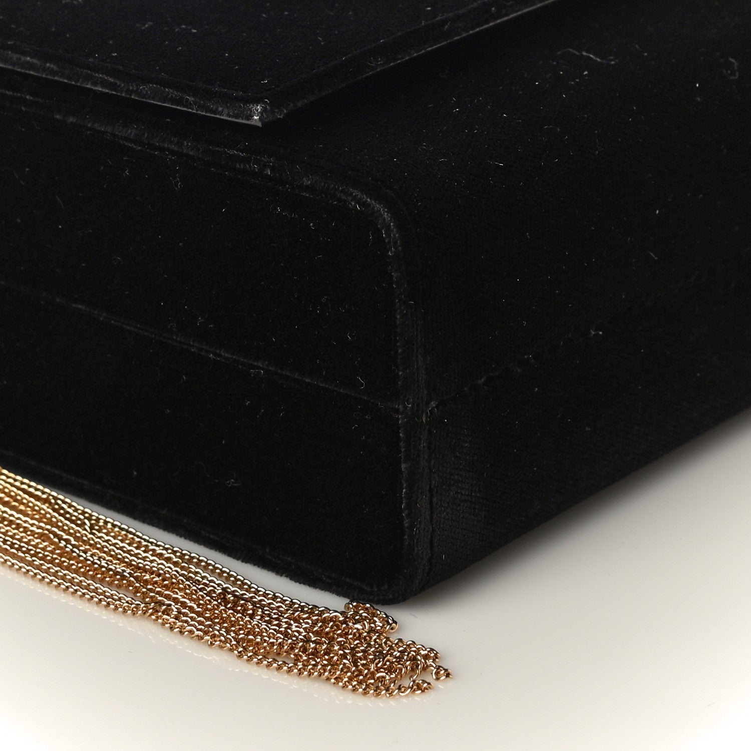Saint Laurent Velvet Monogram Small Kate Slide Chain Crossbody Box Bag Black 7 of 12