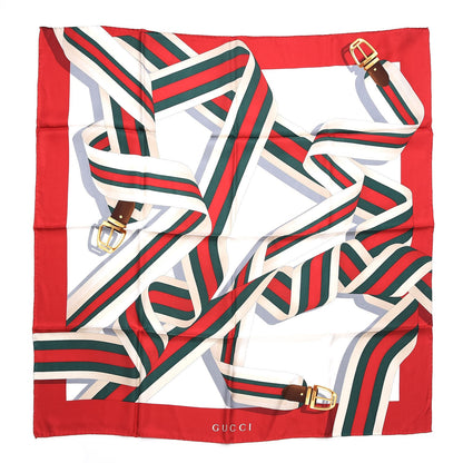 Gucci Silk Web Scarf Red Green 1 of 6