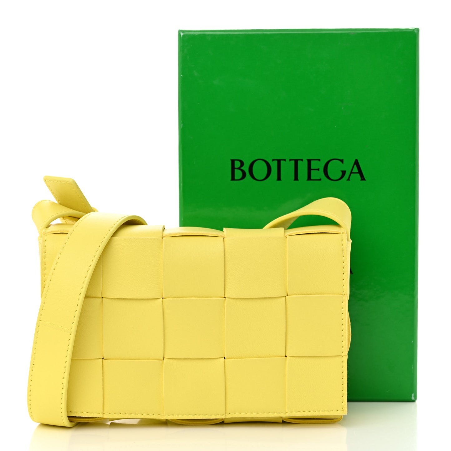 Lambskin Maxi Intreccio Small Cassette Crossbody Bag Sherbert