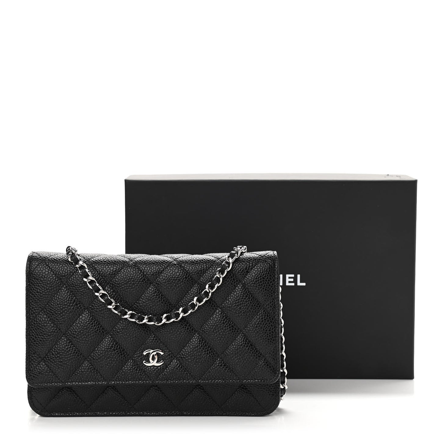 Caviar Quilted Wallet On Chain WOC Black
