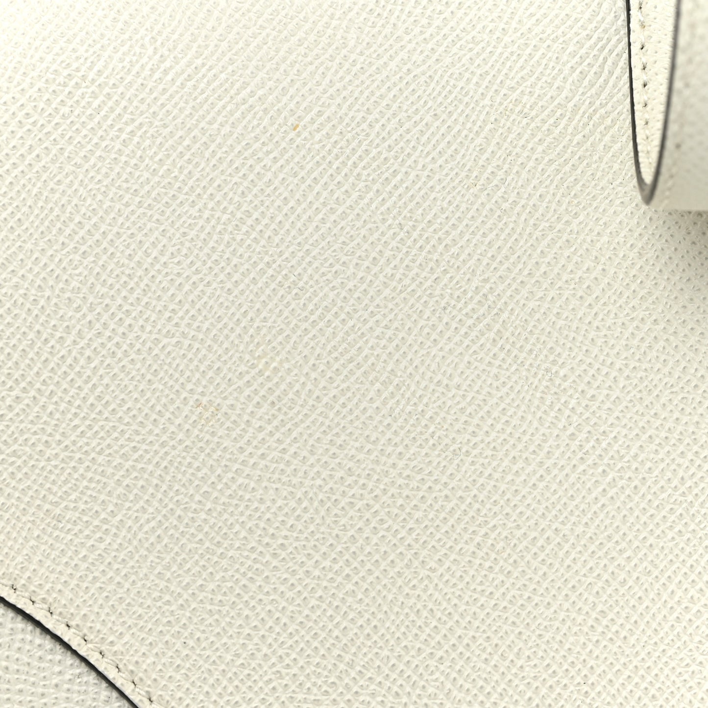 Grained Calfskin Saddle Bag White