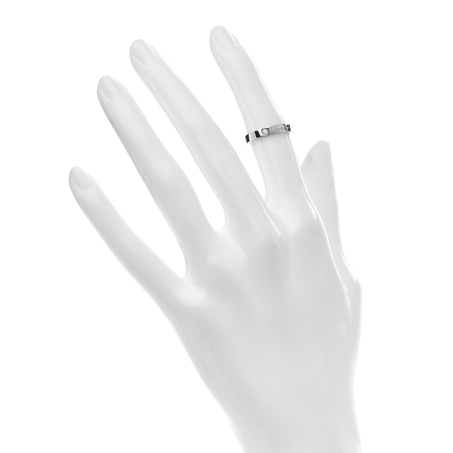 Cartier Platinum Diamond 3mm C De Cartier Wedding Band Ring 47 4 2 of 4