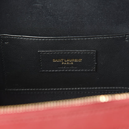 Saint Laurent Lambskin Matelasse Vicky Monogram Belt Bag Eros Red 6 of 12