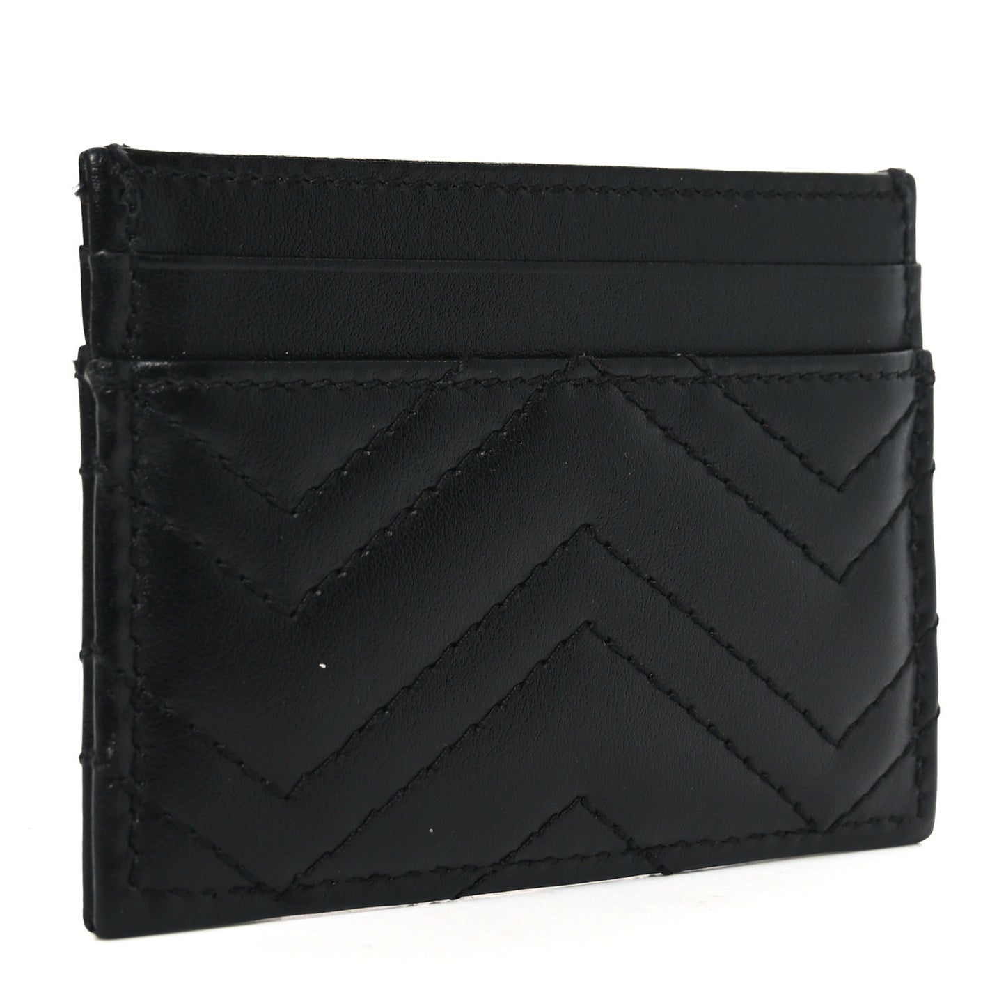 Calfskin Matelasse GG Marmont Card Holder Black