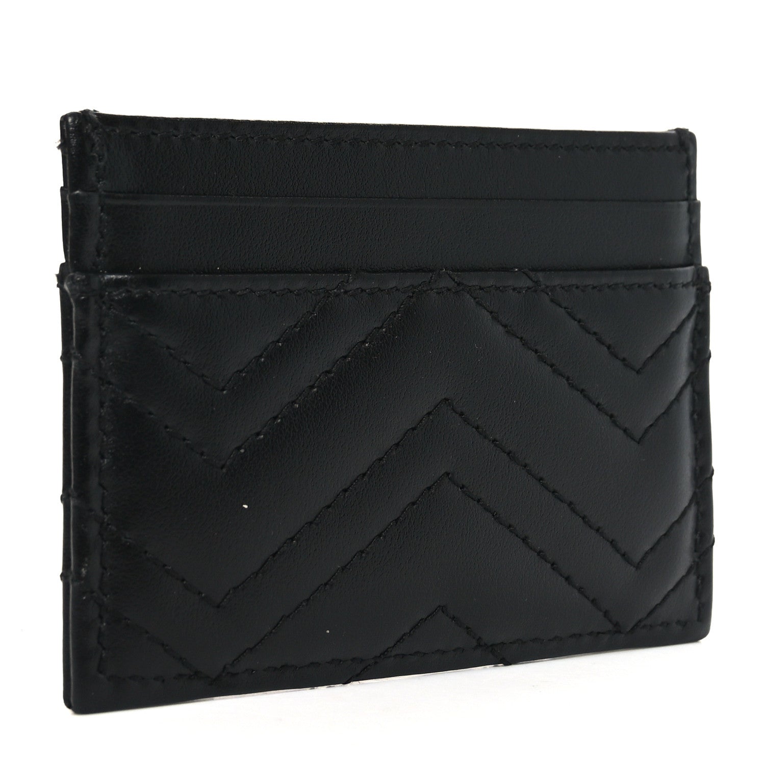 Gucci Calfskin Matelasse GG Marmont Card Holder Black 3 of 7