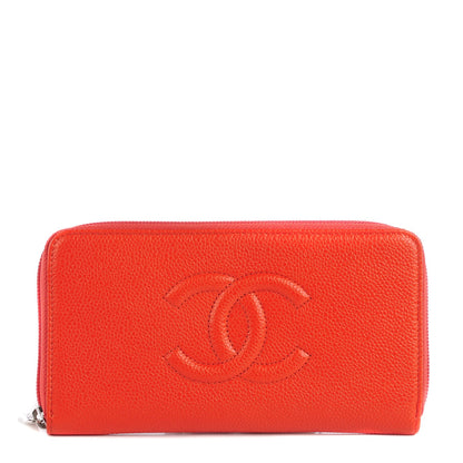 Chanel Caviar Large Timeless CC Zipped Wallet Orange 1 of 9