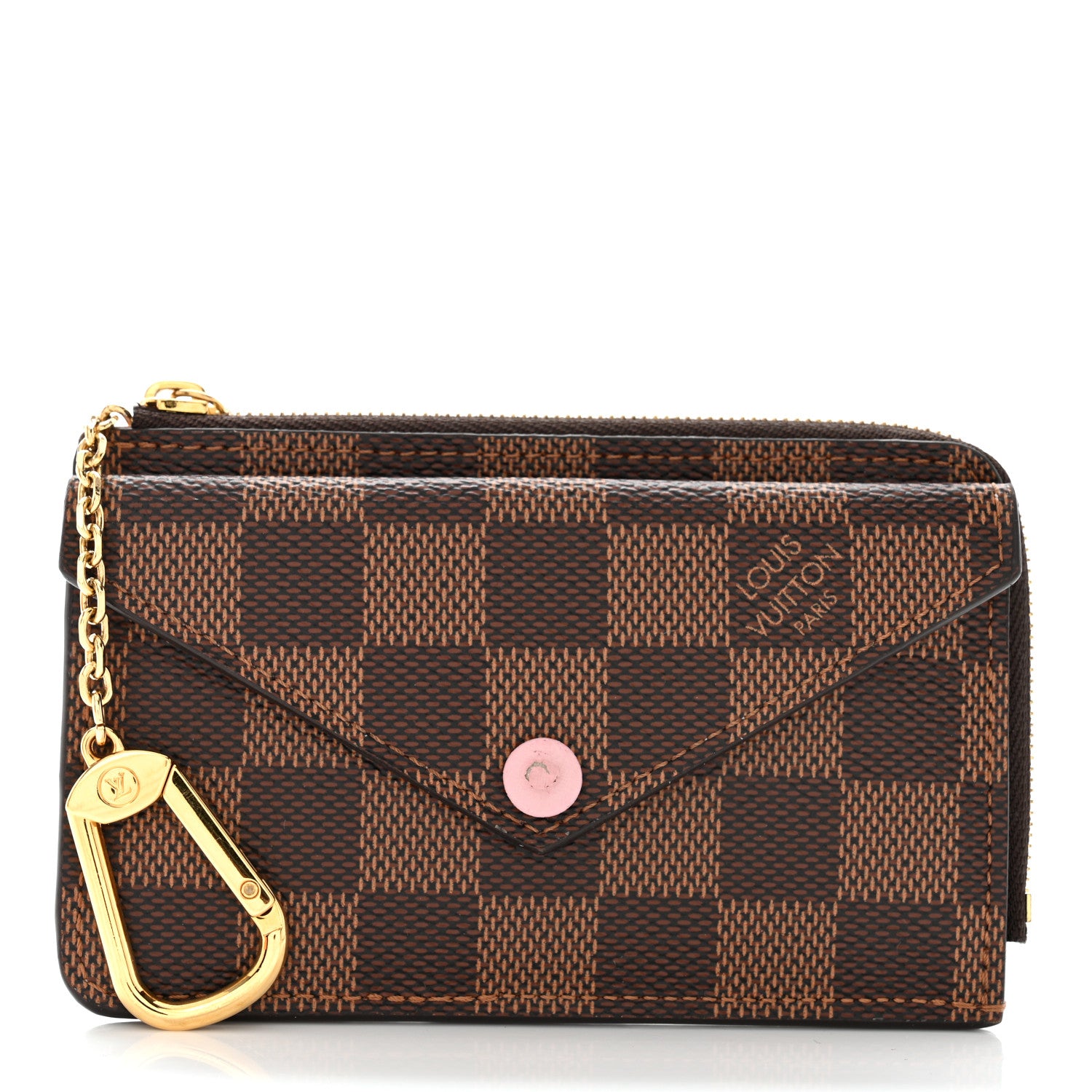 product image of LOUIS VUITTON Damier Ebene Recto Verso Card Holder Rose Ballerine FASHIONPHILE
