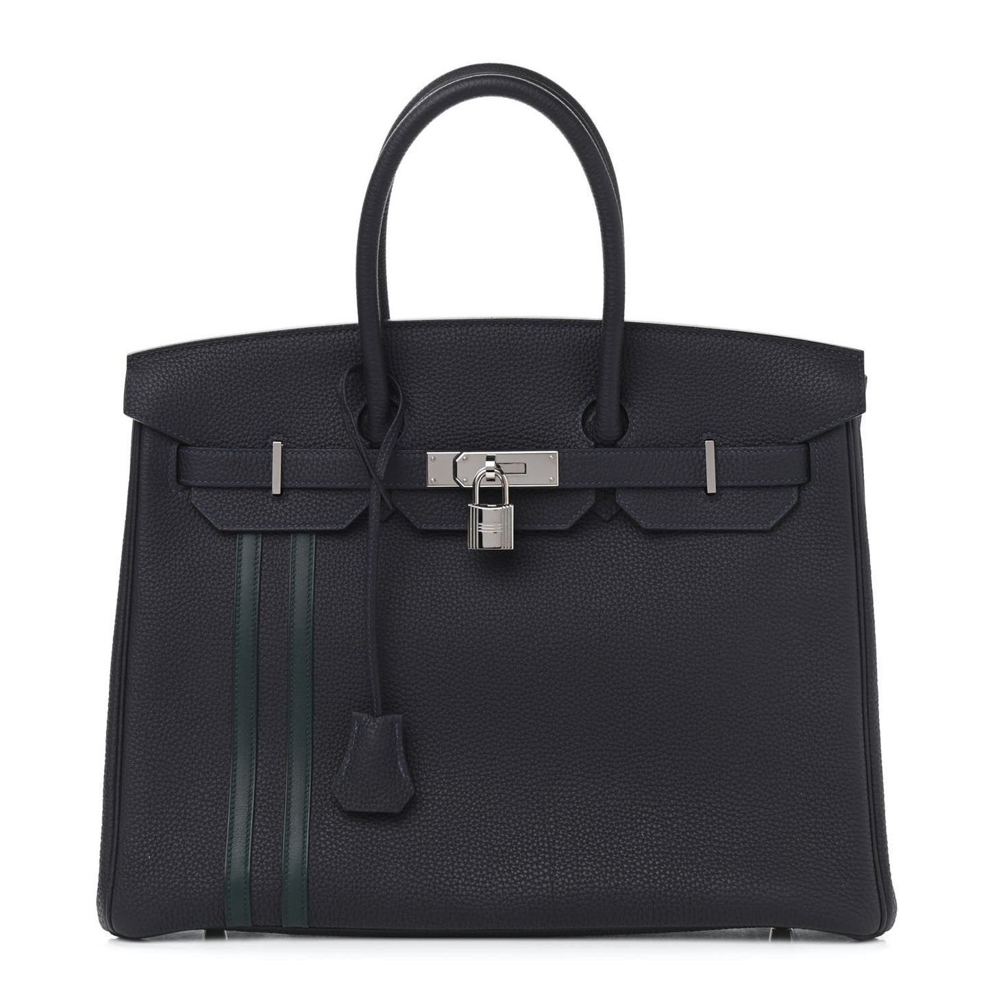 Togo Swift Officier Birkin 35 Bleu Nuit Vert Cypress