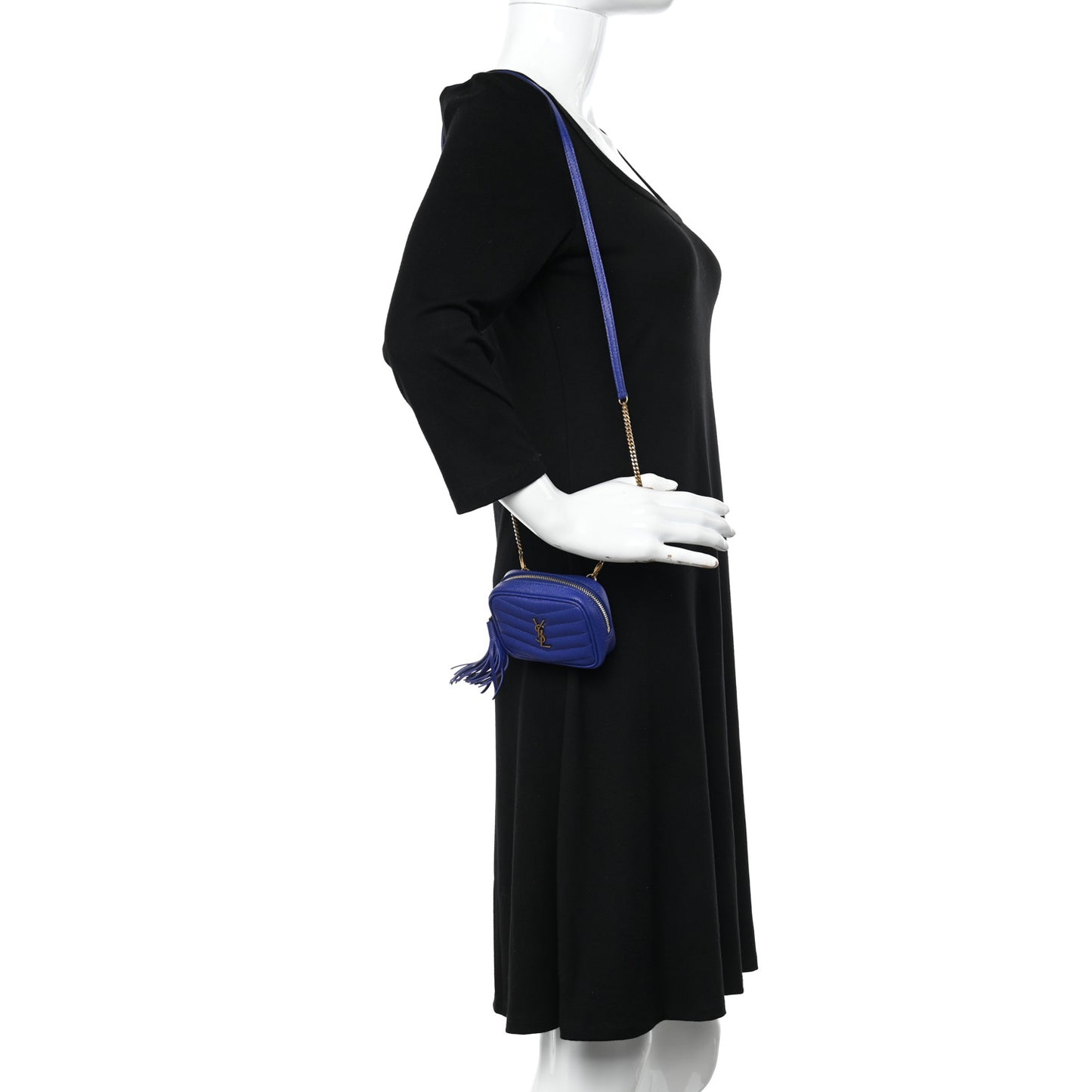 Grain De Poudre Matelasse Monogram Baby Lou Camera Bag Sapphire Blue