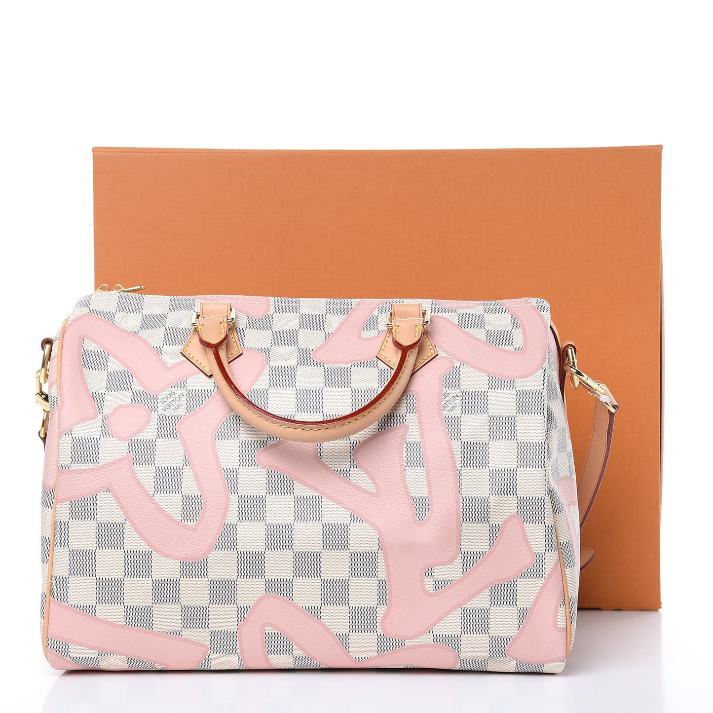 Damier Azur Tahitienne Speedy Bandouliere 30 Rose Ballerine