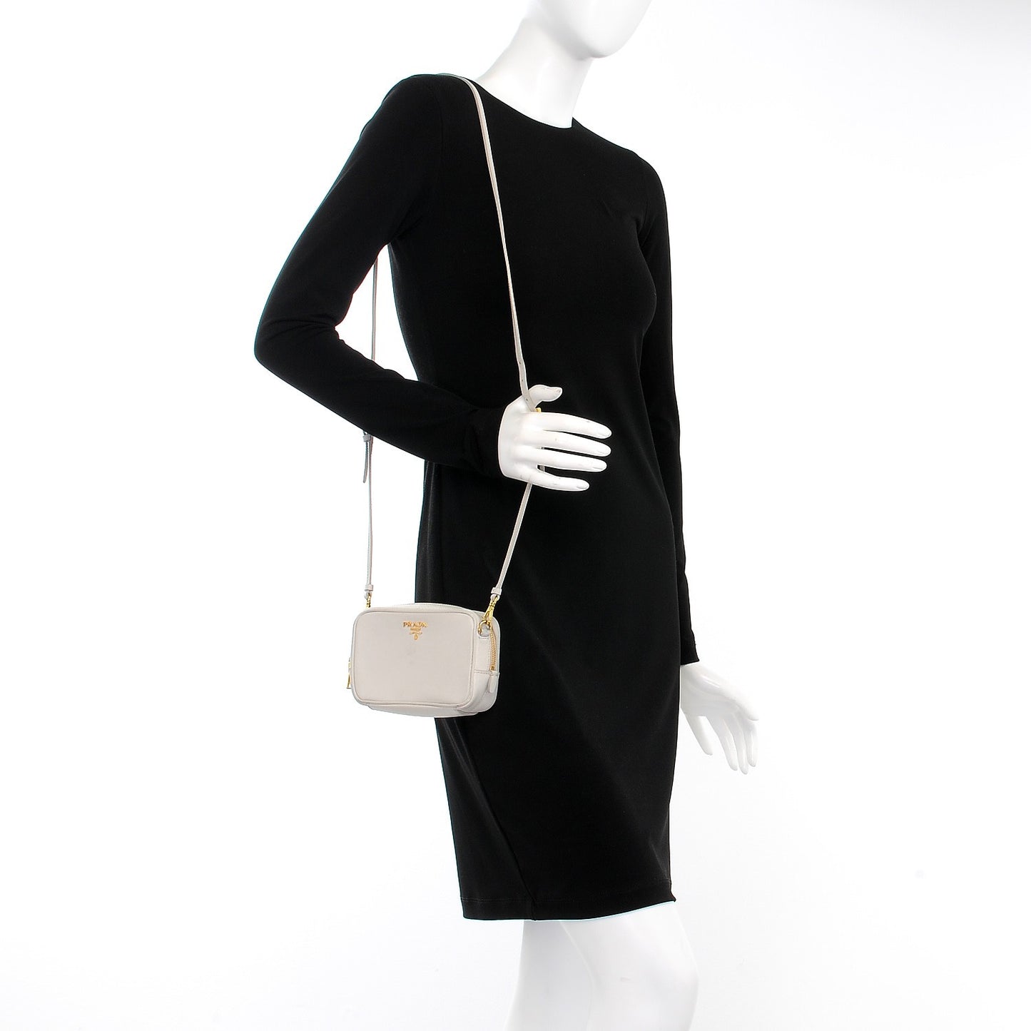 Saffiano Mini Camera Crossbody White