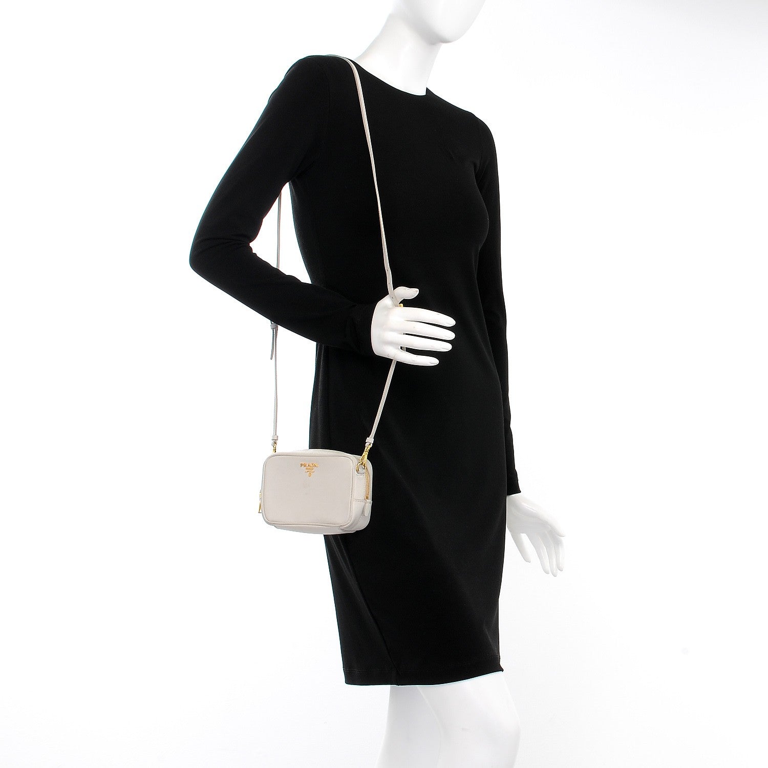 Prada Saffiano Mini Camera Crossbody White 2 of 10