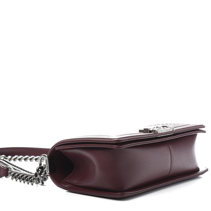 Chanel Calfskin Horizontal Quilted Medium Boy Flap Burgundy 4 of 13