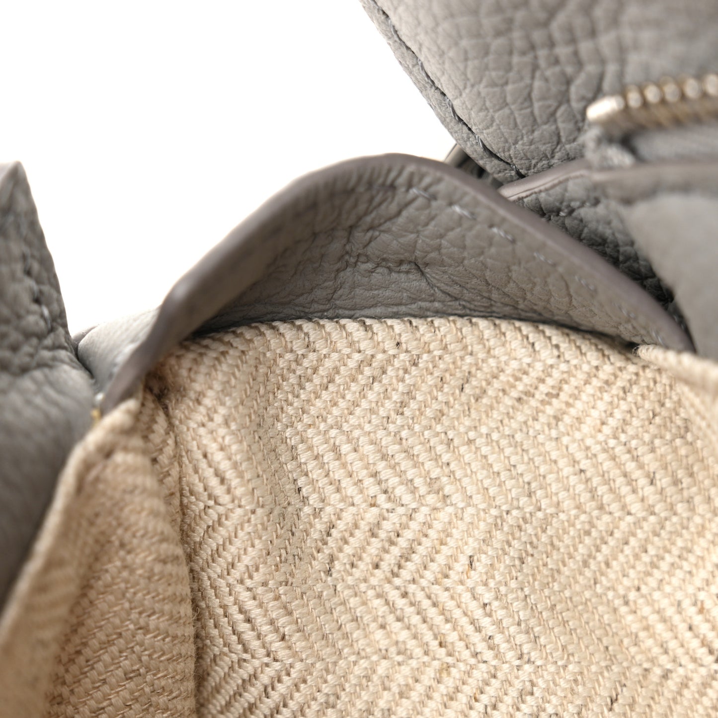 Soft Grained Calfskin Mini Puzzle Edge Bag Pearl Grey