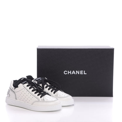 Chanel Calfskin Womens Logo Sneakers 37 White Black 10 of 10