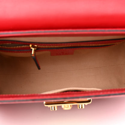 Gucci Guccissima Signature Small Padlock Top Handle Bag Hibiscus Red 5 of 10