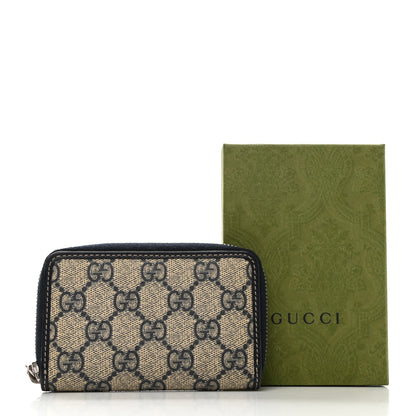 Gucci GG Supreme Monogram Calfskin Compact Wallet Beige Blue 6 of 8