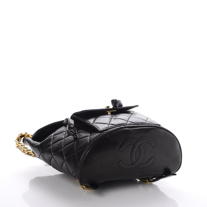 Chanel Lambskin Quilted Drawstring Backpack Black 4 of 7