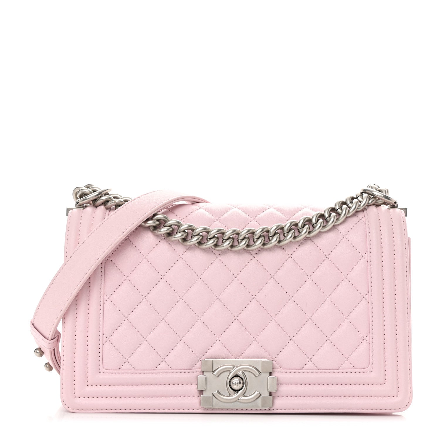 Chanel Lambskin Quilted Medium Boy Flap Light Pink 1 of 11