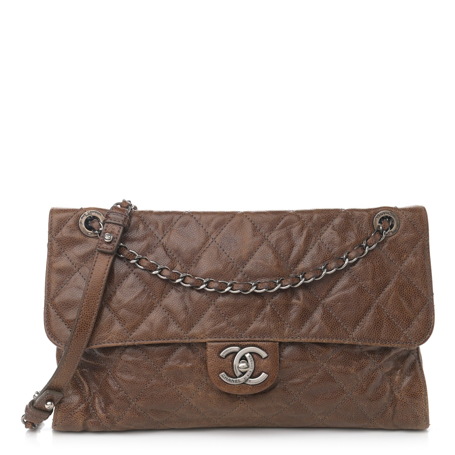 Chanel Crumpled Grained Calfskin Jumbo CC Crave Flap Beige 1 of 13