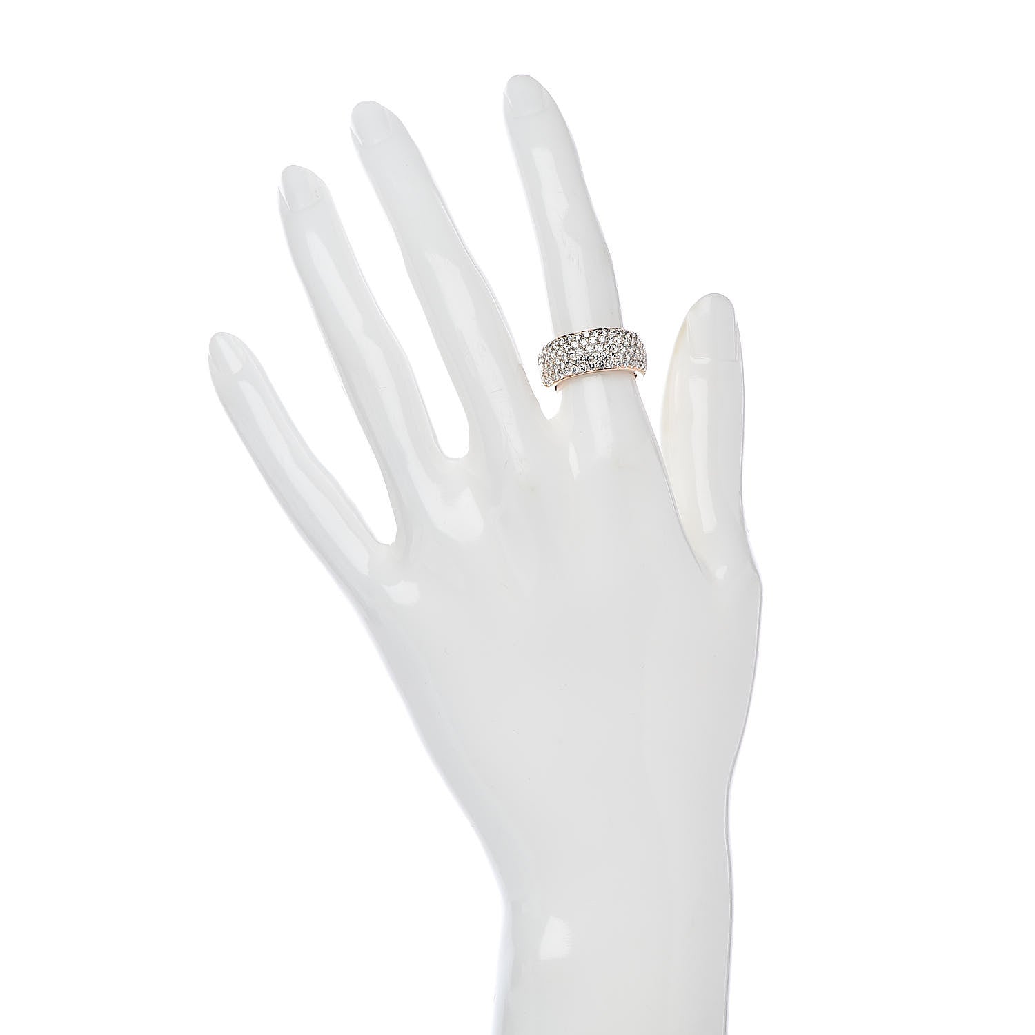 Cartier 18K Pink Gold Diamond 5 Row Half Paved Band Ring 49 4.75 2 of 6