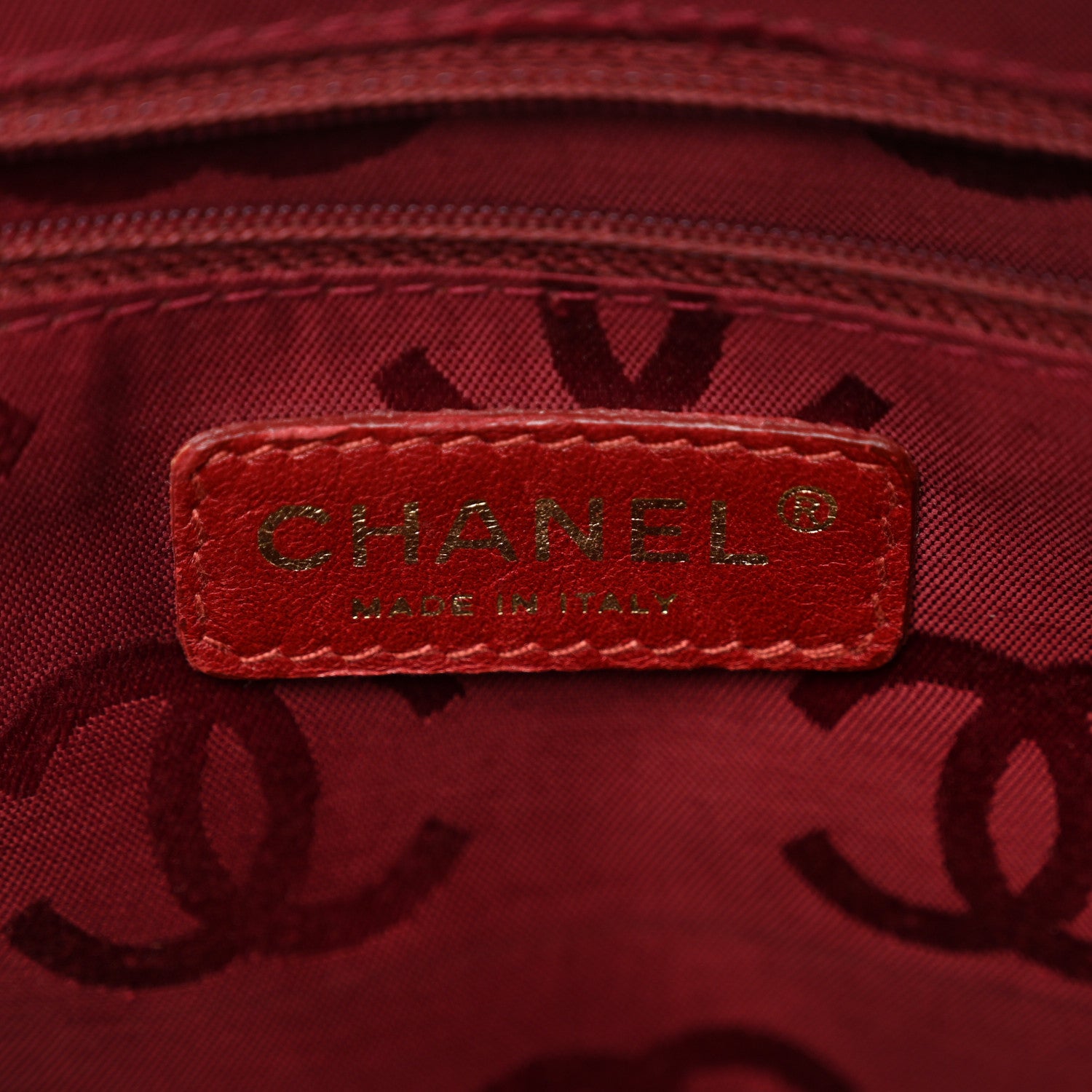 Chanel Calfskin Stitch Surpique Bowler Red 6 of 12
