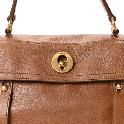 Saint Laurent Calfskin Canvas Medium Muse Two Brown 7 of 9