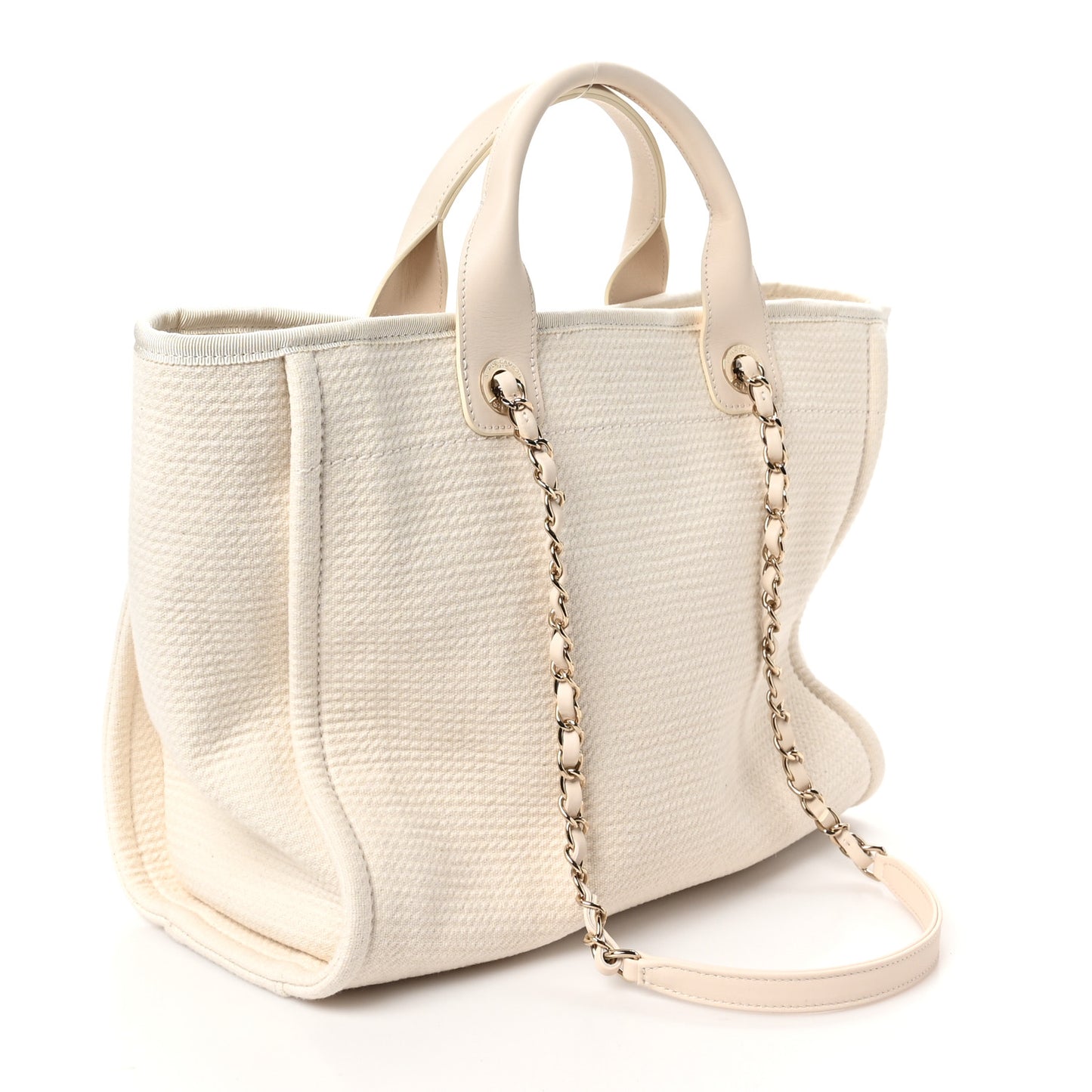 Mixed Fibers Small Deauville Tote White