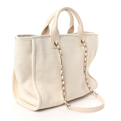 Chanel Mixed Fibers Small Deauville Tote White 4 of 11