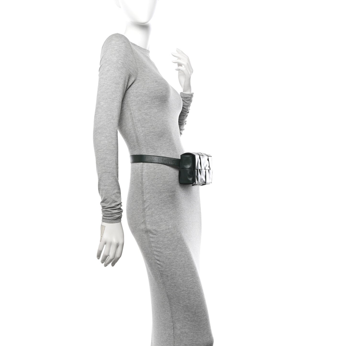 Paper Calfskin Intrecciato Cassette Belt Bag Raintree