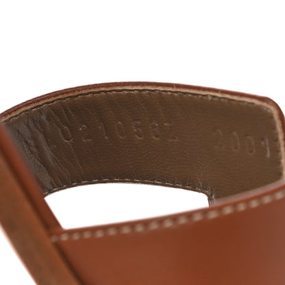 Hermes Box Calfskin Oran Sandals 38 Gold 8 of 13