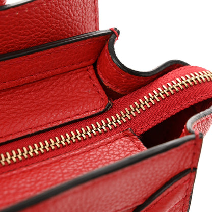 Celine Drummed Calfskin Nano Luggage Red 12 of 15