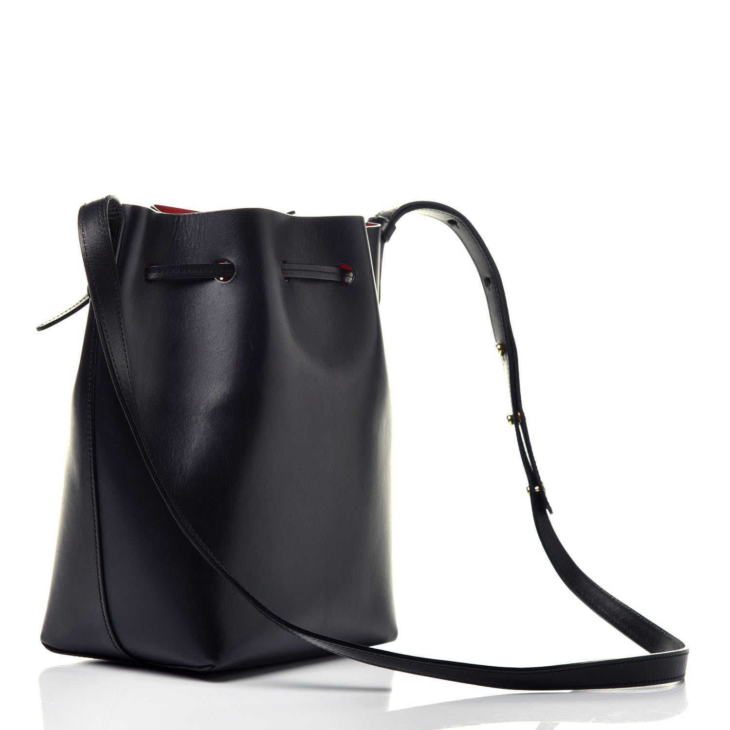 Mansur Gavriel Vegetable Tanned Calfskin Mini Mini Bucket Bag Black Flamma 3 of 8