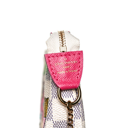 Louis Vuitton Damier Azur 2021 Christmas Animation Hollywood Mini Pochette Accessories Fuchsia 6 of 12