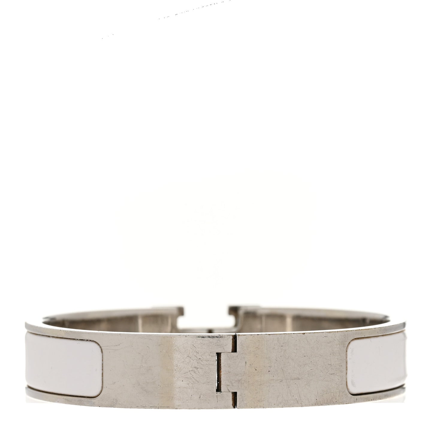 Enamel Narrow Clic Clac H Bracelet PM White