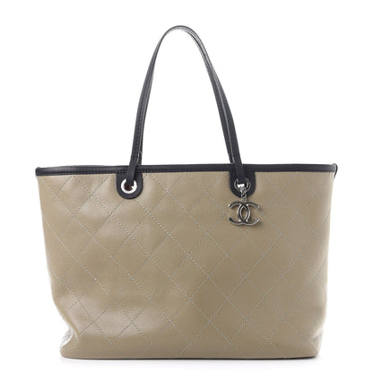 Chanel Grained Calfskin Large Shopping Fever Tote Beige 1 of 8