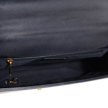 Chanel Lambskin Embossed Large Boy Cube Flap Navy Blue 5 of 8