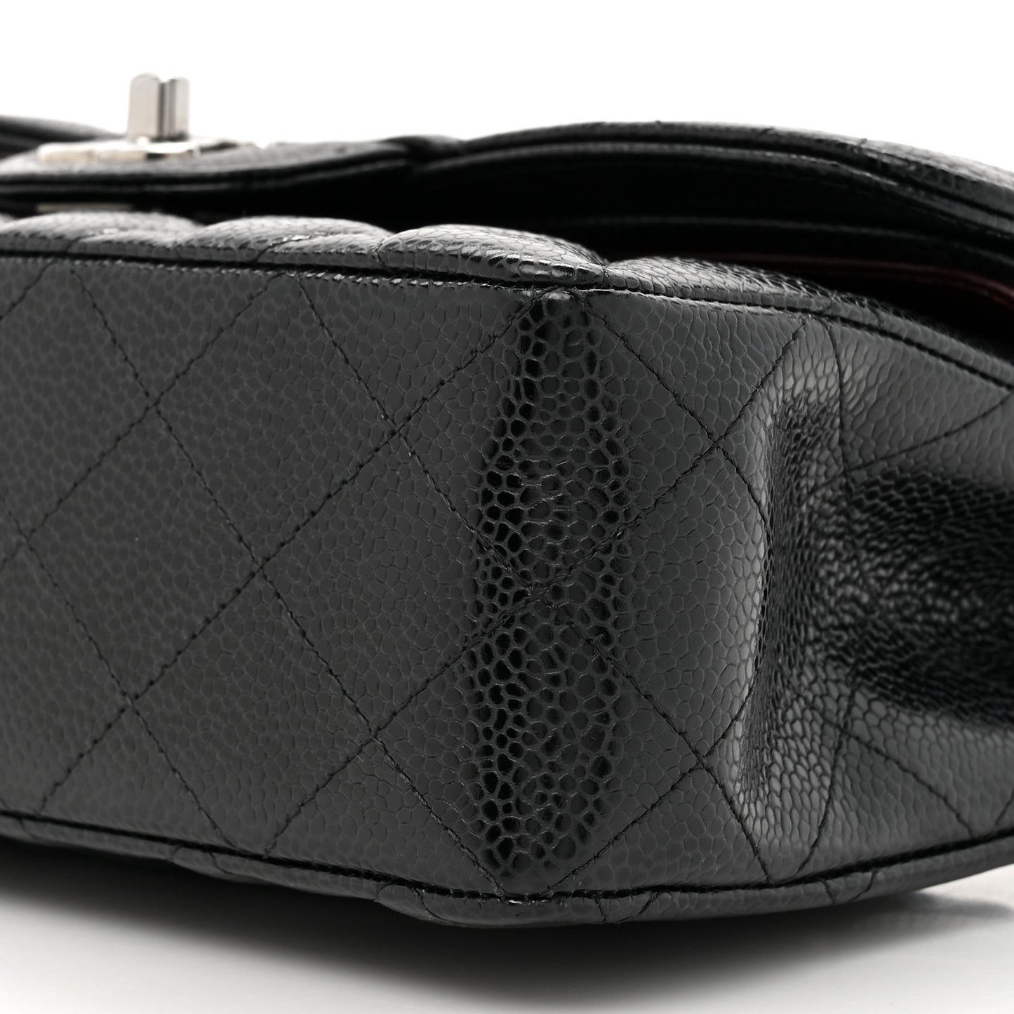 Caviar Quilted Small Double Flap Black