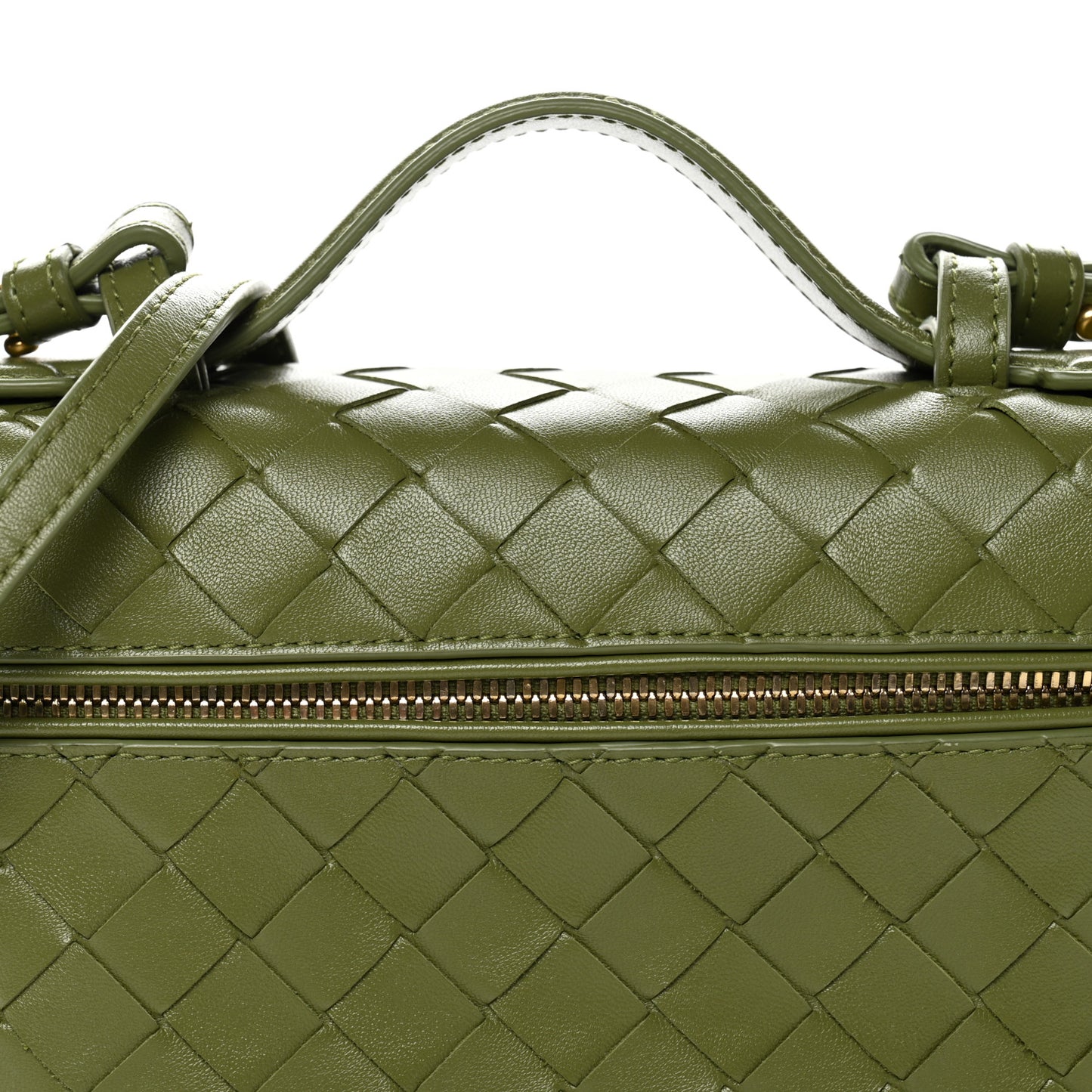 Calfskin Intrecciato Bang Bang Vanity Case Matcha