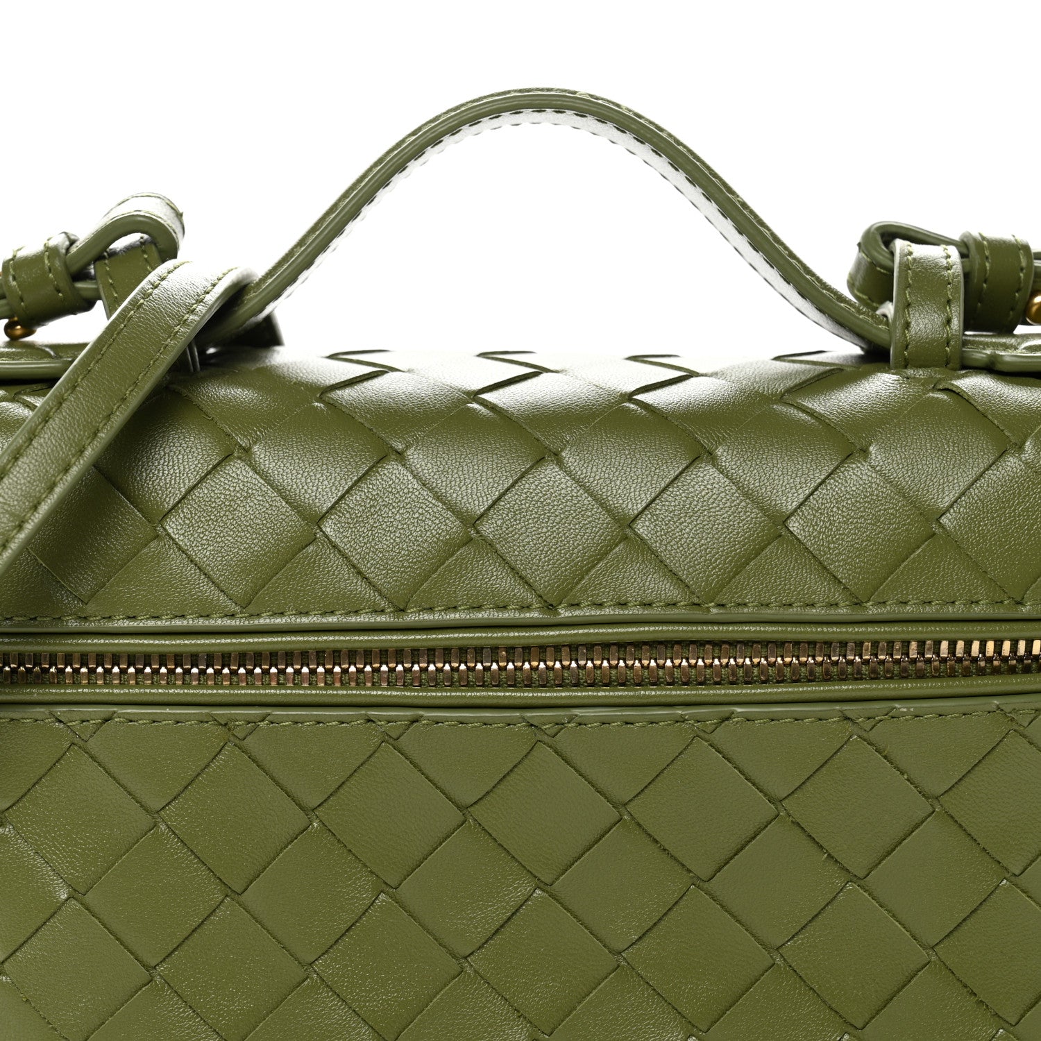 Bottega Veneta Calfskin Intrecciato Bang Bang Vanity Case Matcha 7 of 9