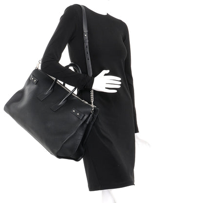 Saint Laurent Grained Calfskin Medium Souple Sac De Jour Duffle Black 2 of 8