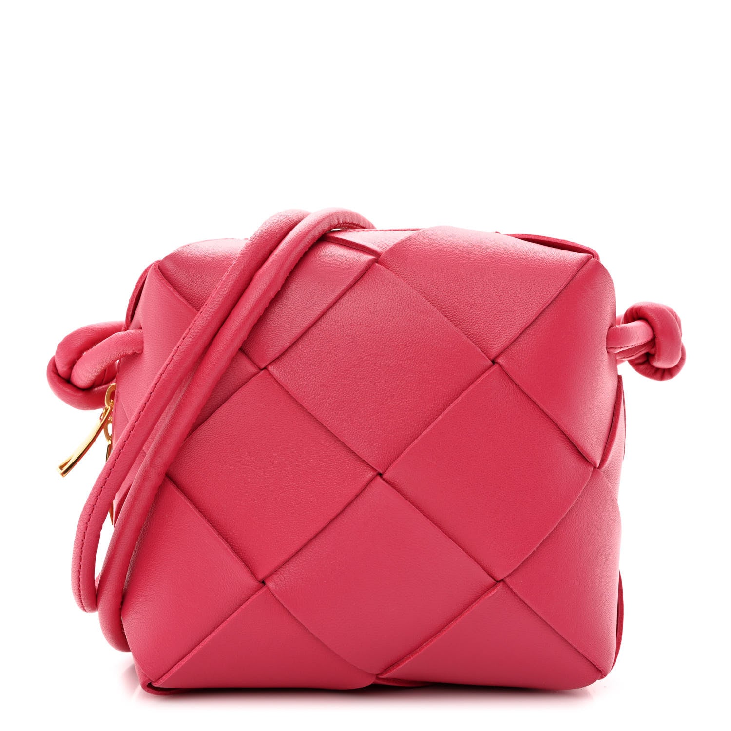 Bottega Veneta Lambskin Maxi Intrecciato Mini Cassette Camera Bag Cranberry 1 of 9