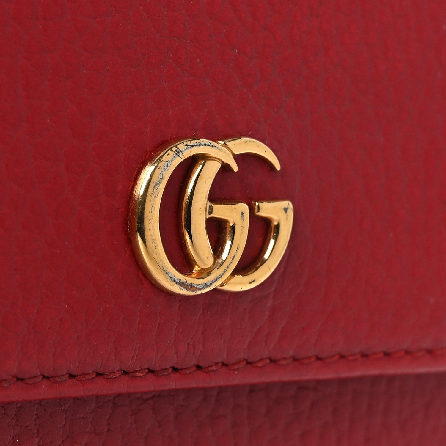 Gucci Dollar Calfskin Double G French Flap Wallet Hibiscus Red 11 of 12